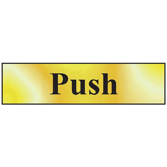 Push - Polished Brass Effect 200 x 50mm by Scan - 6031