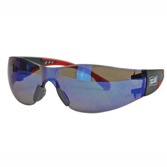 Flexi Wraparound Safety Glasses Scratch / Impact & UV Resistant - Blue Lens