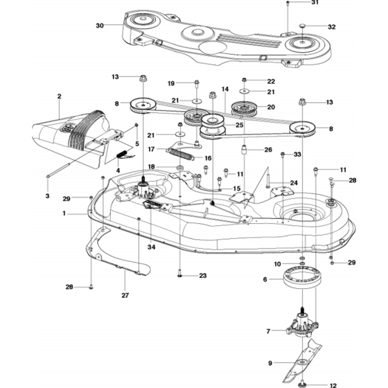 48"/122cm Cutting Deck Assembly-1 for Husqvarna Cutting Deck SD48 Riders