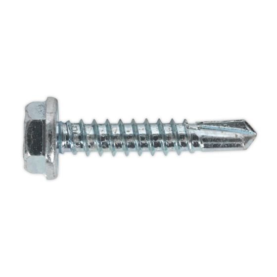 Self Drilling Screw 4.8 x 25mm Hex Head Zinc DIN 7504K Pack of 100 Sealey Part No. SDHX4825