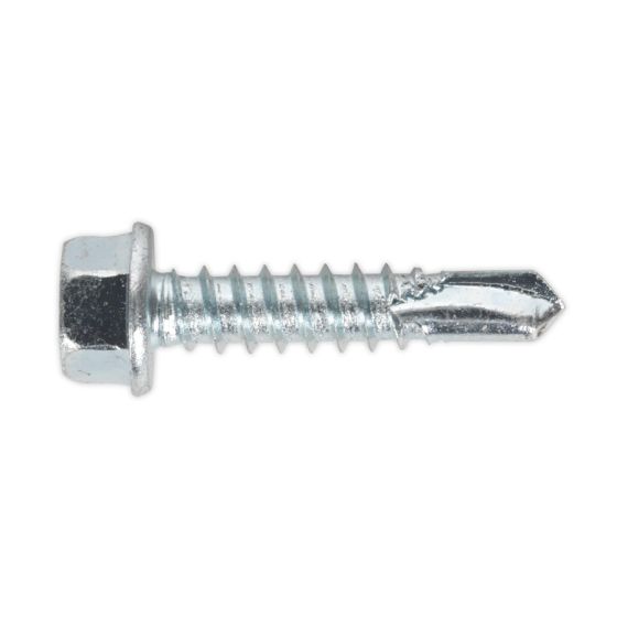 Self Drilling Screw 5.5 x 25mm Hex Head Zinc DIN 7504K Pack of 100 Sealey Part No. SDHX5525