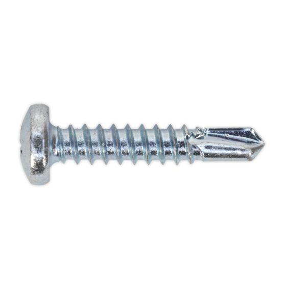 Self Drilling Screw 4.8 x 25mm Pan Head Phillips Zinc D7504N Pack of 100 Sealey Part No. SDPH4825