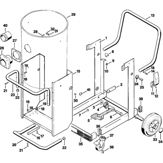 Tipping Frame Assembly for Stihl SE202 Vacuum Cleaners