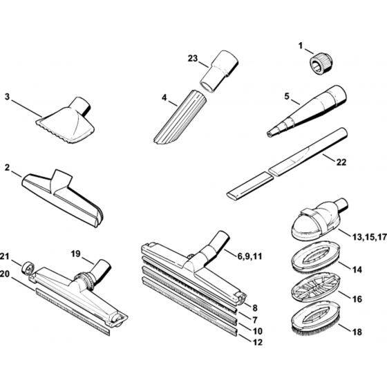 Extras Assembly for Stihl SE120, SE120E Vacuum Cleaners