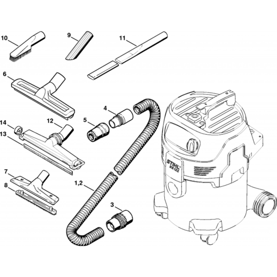 Extras Assembly for Stihl SE122, SE122E Vacuum Cleaners