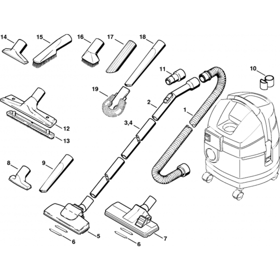 Tools Assembly for Stihl SE60, SE60C, SE60E Vacuum Cleaners