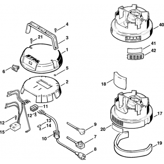 Machine Cover Assembly for Stihl SE80 Vacuum Cleaners