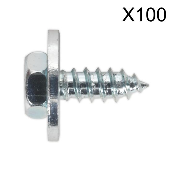 Acme Screw with Captive Washer #10 x 1/2" Zinc BS 7976/6903/B Pack of 100 Sealey Part No. ASW101