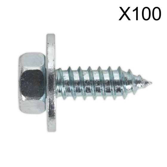 Acme Screw with Captive Washer #14 x 3/4" Zinc BS 7976/6903/B Pack of 100 Sealey Part No. ASW14