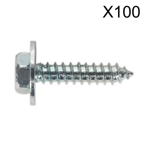 Acme Screw with Captive Washer #8 x 3/4" Zinc BS 7976/6903/B Pack of 100 Sealey Part No. ASW8