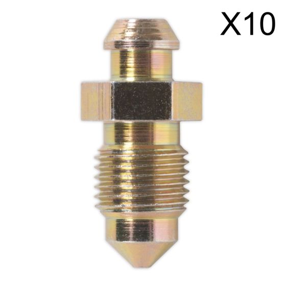 Brake Bleed Screw M10 x 25mm 1mm Pitch Pack of 10 Sealey Part No. BS10125