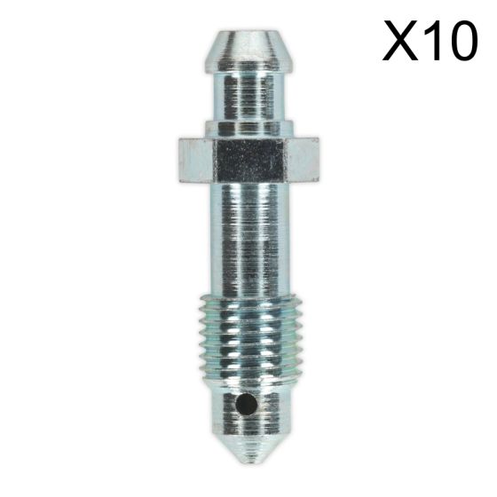 Brake Bleed Screw 3/8"UNF x 38mm 24tpi Pack of 10 Sealey Part No. BS382438