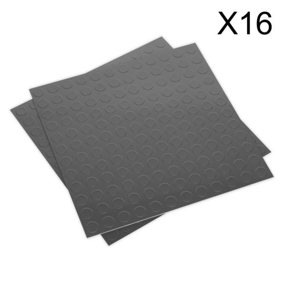 Vinyl Floor Tile with Peel & Stick Backing - Silver Coin Pack of 16 Sealey Part No. FT2S