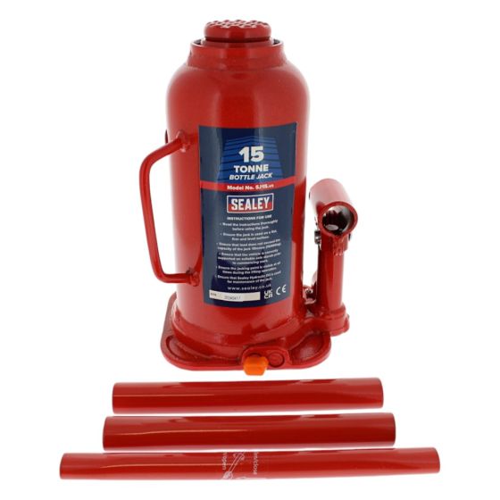 Bottle Jack 15 Tonne Capacity Hydraulic - Sealey SJ15