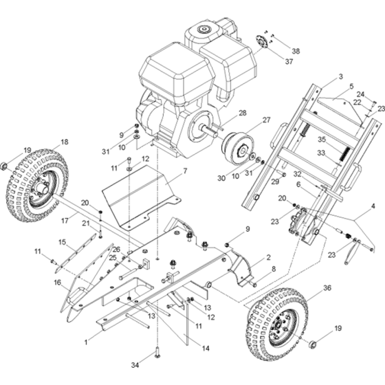 Frame Assembly for Husqvarna SG13HB CE Lawn Care Equipment