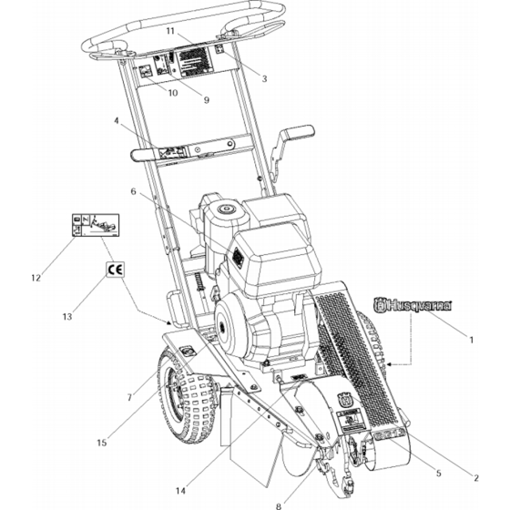 Decals for Husqvarna SG13HB CE Lawn Care Equipment