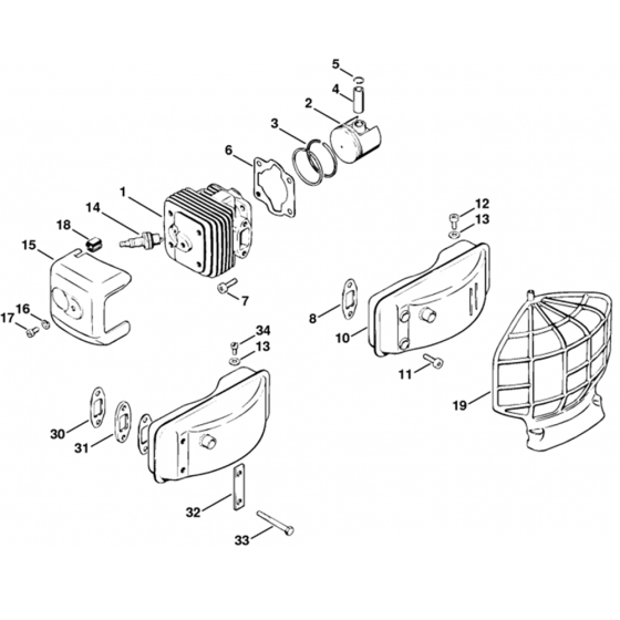 Cylinder, Piston Assembly for Stihl SG17, SG17L Sprayer