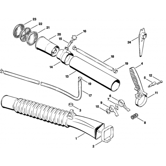 Pleated Hose, Control Handle Assembly for Stihl SG17, SG17L Sprayer