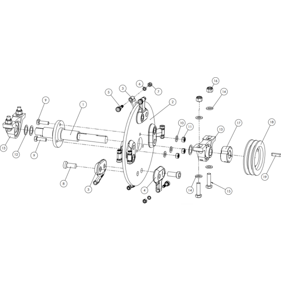 Rotor Shaft Assembly for Camon SG30 Rotovators