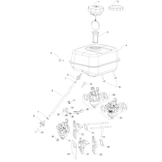 Fuel System for Kohler SH255 Engines