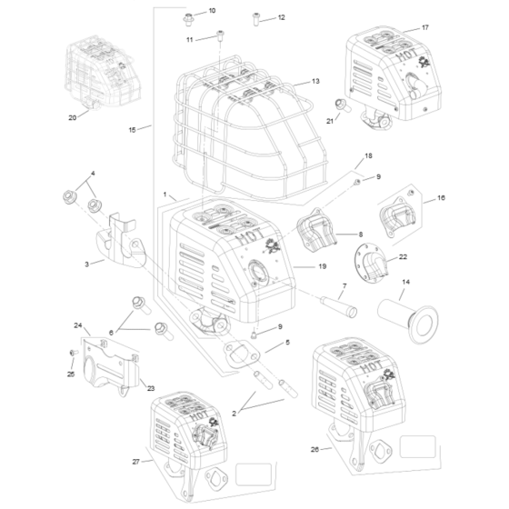 Exhaust for Kohler SH265 Engines