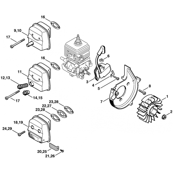 Ignition & Muffler for Stihl SH55