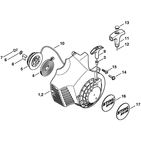 Rewind Starter for Stihl SH55
