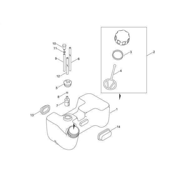 Fuel Tank for ECHO SHR-170SI Backpack Sprayer