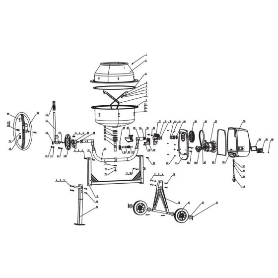 Complete Assembly for SIP Tigren 115ltr Mixer