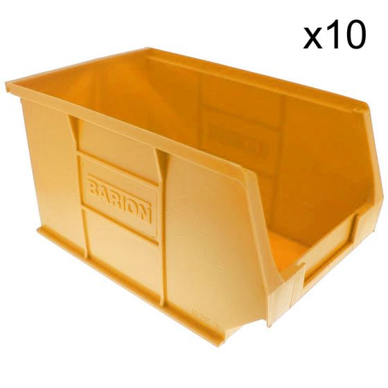 Yellow Plastic Wall Panel Storage Bins Size 3 