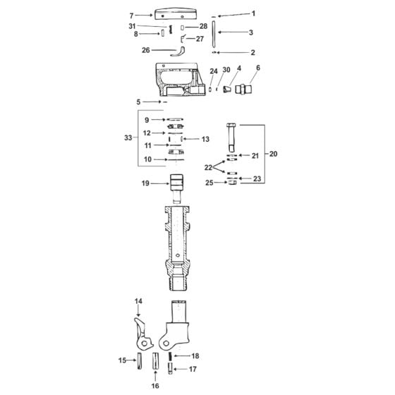 Cylinder for Sullair SK10 Breaker - 68723072