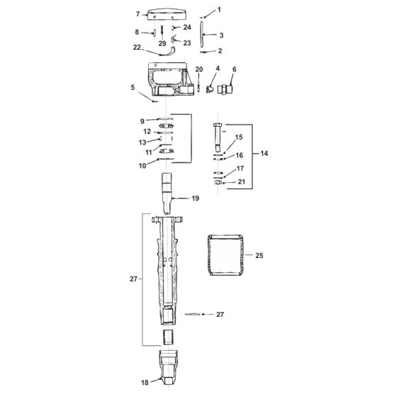 Side Bolt Nut for Sullair SK12 Breaker - 68VE8141