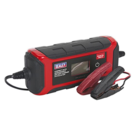 Battery Charger Compact Auto Maintenance 4A - 9-Cycle 6/12V Sealey Part No. SMC13