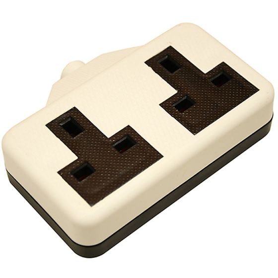 White Extension Socket 13A 2 Gang - SMJ RTS2GW