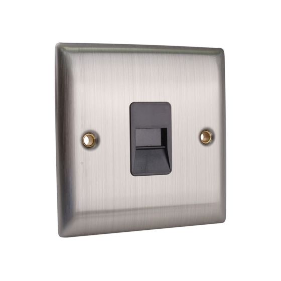 Master Telephone Outlet Brushed Steel & Chrome