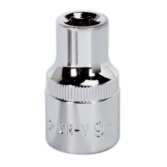 WallDrive Socket 9mm 1/2"Sq Drive Fully Polished Sealey Part No. SP1209