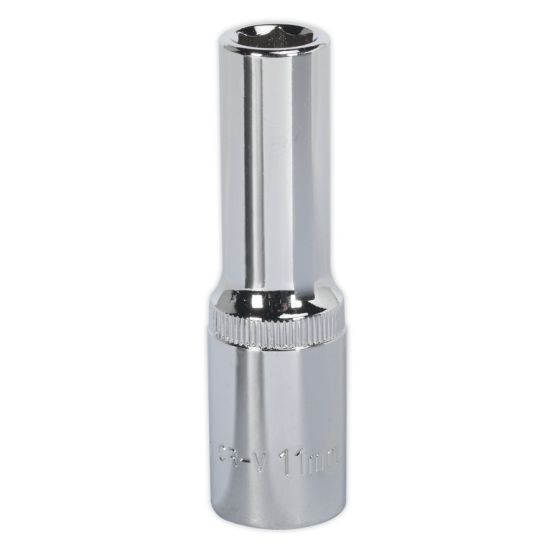 WallDrive Socket 11mm Deep 1/2"Sq Drive Fully Polished Sealey Part No. SP1211D