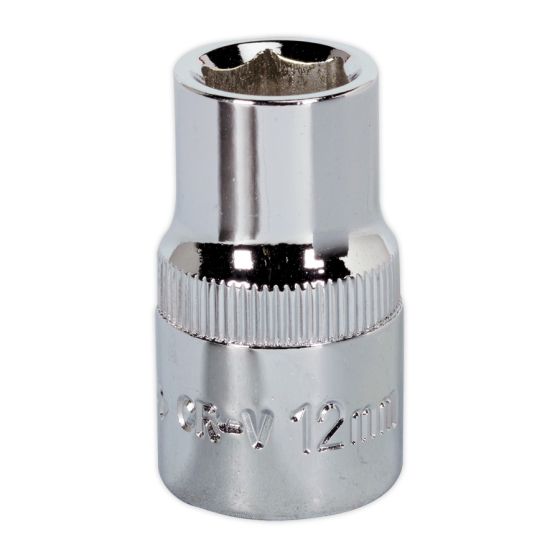 WallDrive Socket 12mm 1/2"Sq Drive Fully Polished Sealey Part No. SP1212