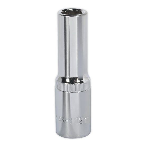 WallDrive Socket 12mm Deep 1/2"Sq Drive Fully Polished Sealey Part No. SP1212D