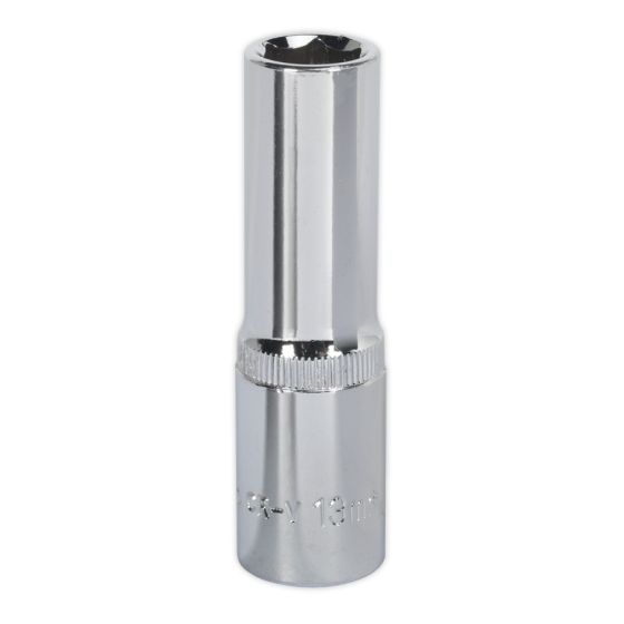 WallDrive Socket 13mm Deep 1/2"Sq Drive Fully Polished Sealey Part No. SP1213D