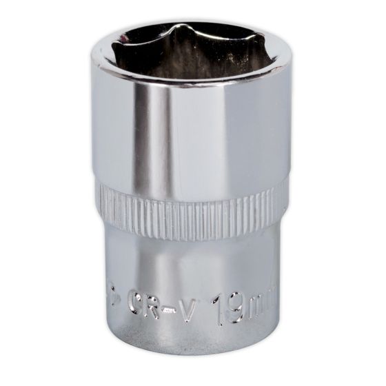 WallDrive Socket 19mm 1/2"Sq Drive Fully Polished Sealey Part No. SP1219