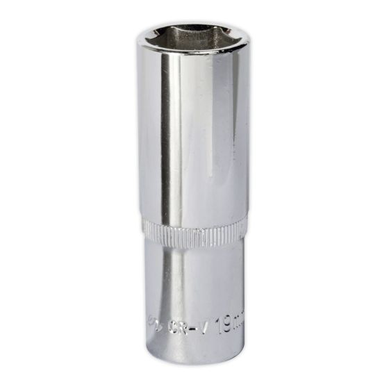 WallDrive Socket 19mm Deep 1/2"Sq Drive Fully Polished Sealey Part No. SP1219D