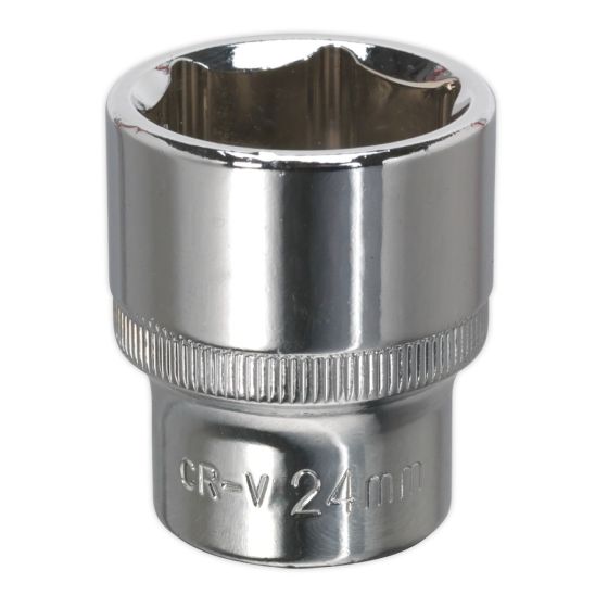 WallDrive Socket 24mm 1/2"Sq Drive Fully Polished Sealey Part No. SP1224