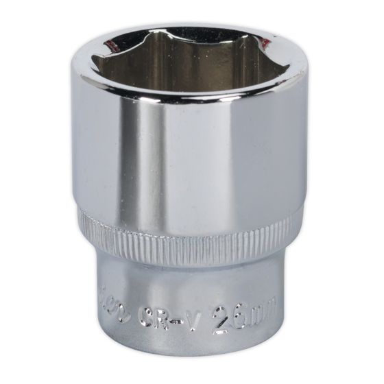WallDrive Socket 26mm 1/2"Sq Drive Fully Polished Sealey Part No. SP1226