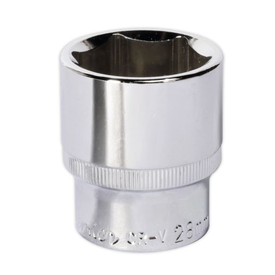 WallDrive Socket 28mm 1/2"Sq Drive Fully Polished Sealey Part No. SP1228