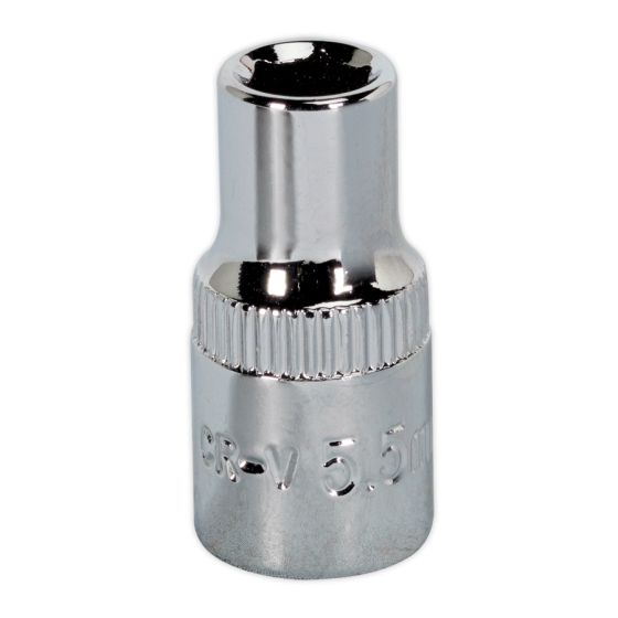 WallDrive Socket 5.5mm 1/4"Sq Drive Fully Polished Sealey Part No. SP14055