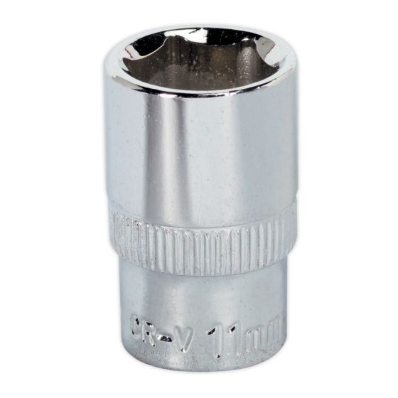 WallDrive Socket 11mm 1/4"Sq Drive Fully Polished Sealey Part No. SP1411