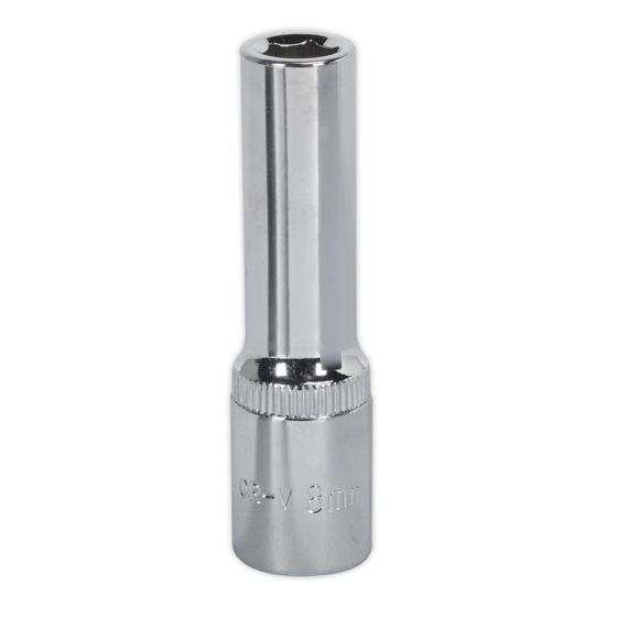 WallDrive Socket 8mm Deep 3/8"Sq Drive Fully Polished Sealey Part No. SP3808D