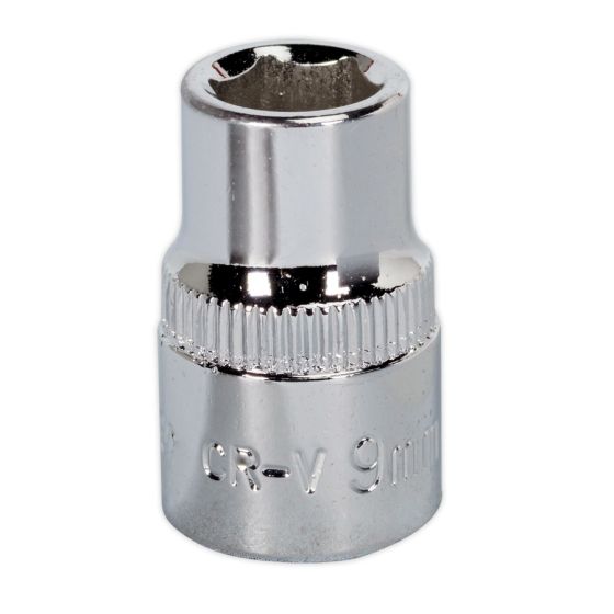 WallDrive Socket 9mm 3/8"Sq Drive Fully Polished Sealey Part No. SP3809