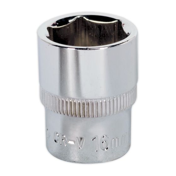 WallDrive Socket 16mm 3/8"Sq Drive Fully Polished Sealey Part No. SP3816